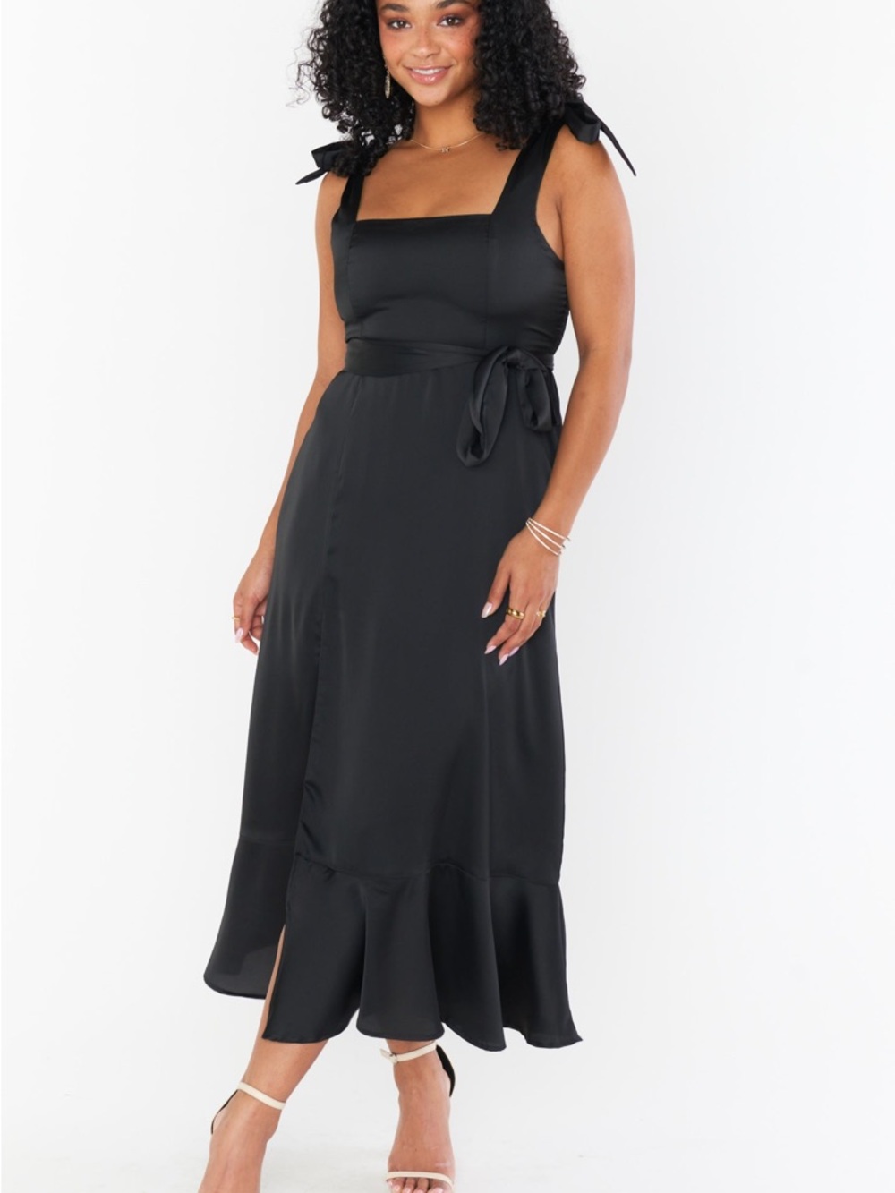 Show Me Your MuMu Claire Midi Dress in Black - Picture 3 of 13